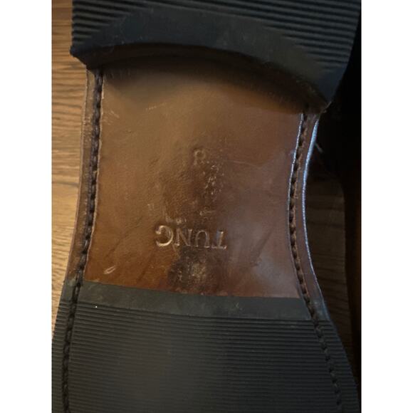 Women 8 Luf & Tung Chardin Brown Suede Leather Ankle Boots Strappy Buckle Sweden - Picture 8 of 9